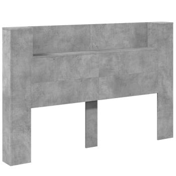 Kopfteil Beton Grau 160 x 16,5 x 103,5 cm Holzwerkstoff