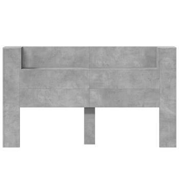Kopfteil Beton Grau 180 x 16,5 x 103,5 cm Holzwerkstoff