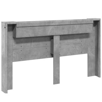 Kopfteil Beton Grau 180 x 16,5 x 103,5 cm Holzwerkstoff