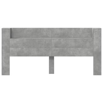 Kopfteil Beton Grau 200 x 16,5 x 103,5 cm Holzwerkstoff