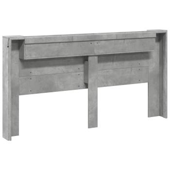 Kopfteil Beton Grau 200 x 16,5 x 103,5 cm Holzwerkstoff