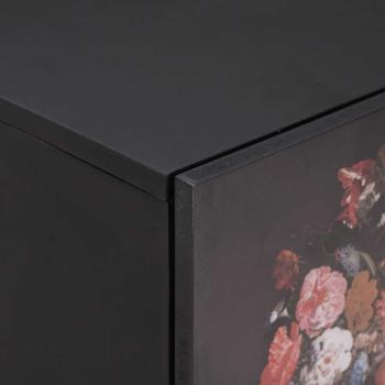 Nachttisch mit Tür 2 pcs Schwarz 40 x 33 x 46 cm