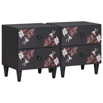 ARDEBO.de - Nachttisch 2 pcs Braun 40 x 33,5 x 46 cm Massivholz Mango