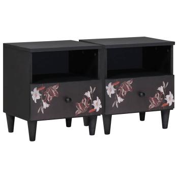 ARDEBO.de - Nachttisch 2 pcs Braun 40 x 33 x 46 cm Massivholz Mango