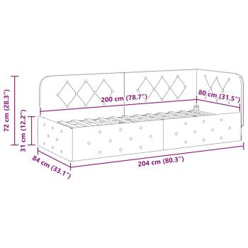 Eckbettgestell mit Kopfteil Blau 80 x 200 cm Stoff