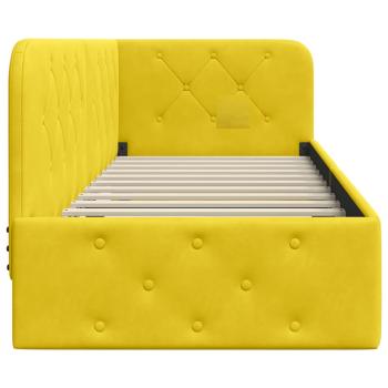 ARDEBO.de - Eckbettgestell mit Kopfteil Gelb 80 x 200 cm Samt