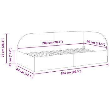 Eckbettgestell mit Kopfteil Türkis 80 cm x 200 cm Stoff