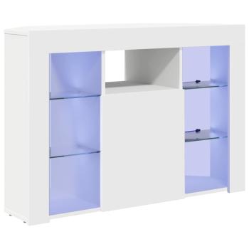 Eck-LED-TV-Schrank 100x40x68cm Weiß Holzwerkstoff