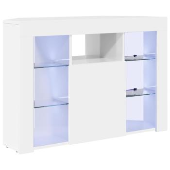 ARDEBO.de - Eck-LED-TV-Schrank Wandmontiert Hochglanz Weiß 105 x 40 x 68 cm