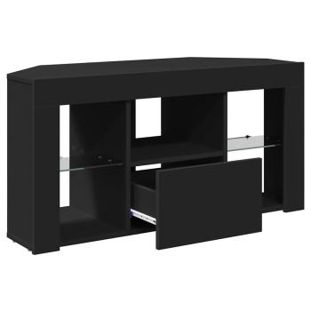 Eck-LED-TV-Schrank Schwarz 105 x 40 x 68 cm Holzwerkstoff
