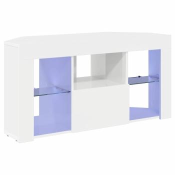 Eck-LED-TV-Schrank Wandmontiert Hochglanz Weiß 105 x 40 x 68 cm