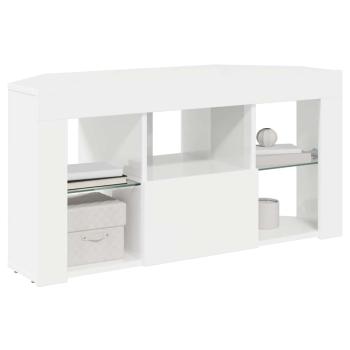 Eck-LED-TV-Schrank Wandmontiert Hochglanz Weiß 105 x 40 x 68 cm