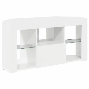 Eck-LED-TV-Schrank Wandmontiert Hochglanz Weiß 105 x 40 x 68 cm