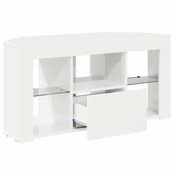 Eck-LED-TV-Schrank Wandmontiert Hochglanz Weiß 105 x 40 x 68 cm