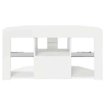 Eck-LED-TV-Schrank Wandmontiert Hochglanz Weiß 105 x 40 x 68 cm