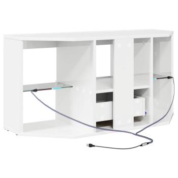 Eck-LED-TV-Schrank Wandmontiert Hochglanz Weiß 105 x 40 x 68 cm