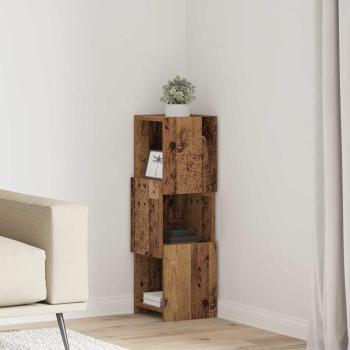 ARDEBO.de - Eckschrank Weiß 25,5x25x80cm Holzwerkstoff