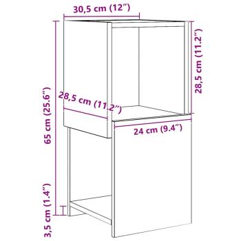 Eckschrank Weiß 30,5x30x65cm Holzwerkstoff
