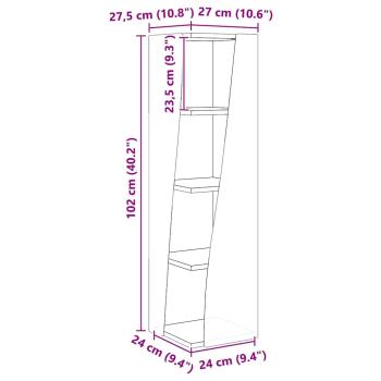 Eckschrank Weiß 27,5x27x102cm Holzwerkstoff