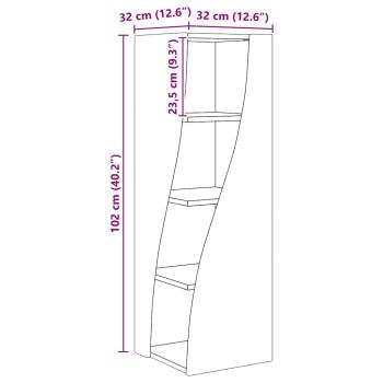Eckschrank Weiß 32x32x102cm Holzwerkstoff