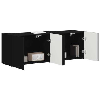 ARDEBO.de - TV-Wandschrank 2 pcs Schwarz 59,5 x 31 x 40 cm Holzwerkstoff
