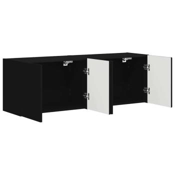 TV-Wandschrank 2 pcs Schwarz 59,5 x 31 x 40 cm Holzwerkstoff