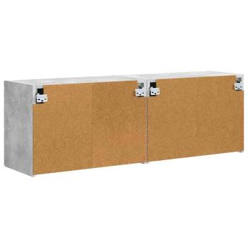 TV-Wandschrank 2 pcs Beton Grau 59,5 x 31 x 40 cm Holzwerkstoff