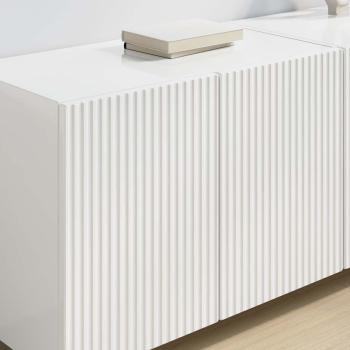 TV-Wandschrank 2 pcs Hochglanz Weiß 59,5 x 31 x 40 cm