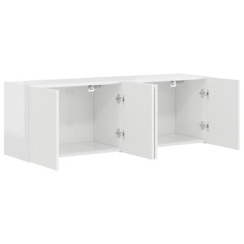 TV-Wandschrank 2 pcs Hochglanz Weiß 59,5 x 31 x 40 cm