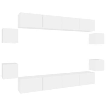 8-tlg. TV-Schrank-Set Weiß Holzwerkstoff