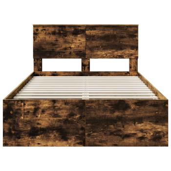 Bettrahmen Geräucherte Eiche 120 x 200 cm Holzwerkstoff