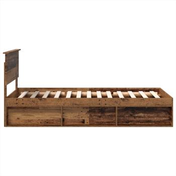 Bettrahmen mit Kopfteil Altholz 90 x 200 cm Holzwerkstoff