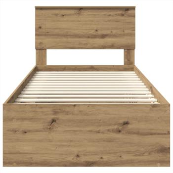 Bettrahmen Kunsthandwerk Eiche 90 x 200 cm Holzwerkstoff