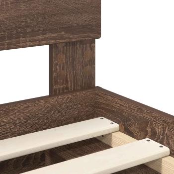 Bettrahmen Braun Eichen-Optik 75 x 190 cm Holzwerkstoff