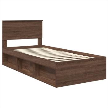 Bettrahmen Braun Eichen-Optik 75 x 190 cm Holzwerkstoff