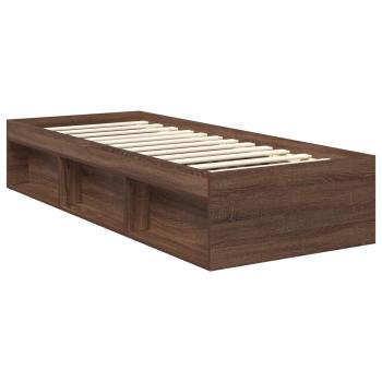 Bettrahmen Braun Eichen-Optik 75 x 190 cm Holzwerkstoff