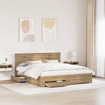 Bettrahmen Artisan-Eiche 180 x 200 cm Holzwerkstoff