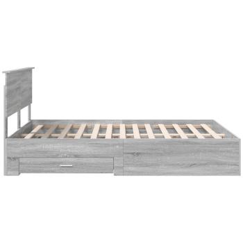Bettrahmen Graues Sonoma 160 x 200 cm Holzwerkstoff