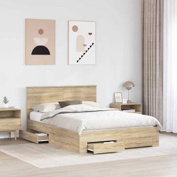 Bettrahmen mit Kopfteil Sonoma-Eiche 150 x 200 cm Holzwerkstoff