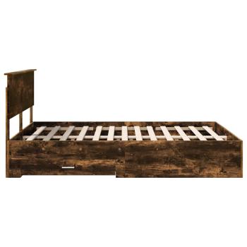 Bettrahmen Geräucherte Eiche 140 x 190 cm Holzwerkstoff