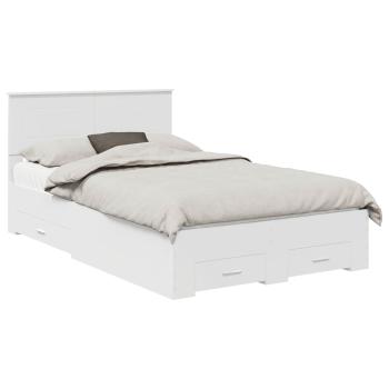 Bettrahmen mit Kopfteil Weiß 135 x 190 cm Holzwerkstoff