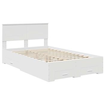 Bettrahmen mit Kopfteil Weiß 135 x 190 cm Holzwerkstoff