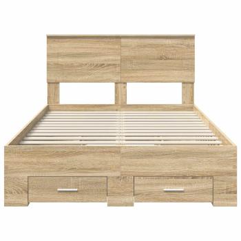 Bettrahmen mit Kopfteil Sonoma-Eiche 135 x 190 cm Holzwerkstoff