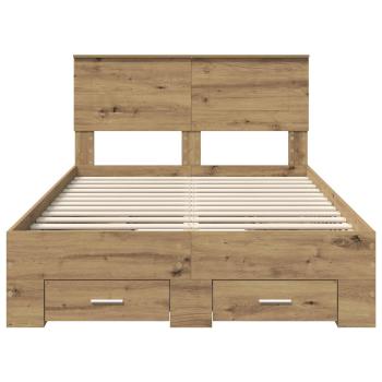 Bettrahmen Artisan-Eiche 120 x 190 cm Holzwerkstoff