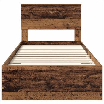Bettrahmen mit Kopfteil Altholz 100 x 200 cm Holzwerkstoff
