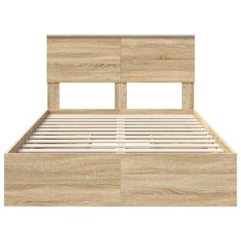 Aufbewahrungsbett Sonoma-Eiche 135 x 190 cm Holzwerkstoff