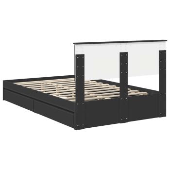 Aufbewahrungsbett Schwarz 120 x 200 cm Holzwerkstoff