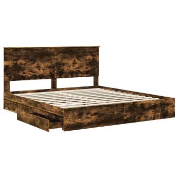 Bettgestell mit Schubladen mit Kopfteil Holzwerkstoff