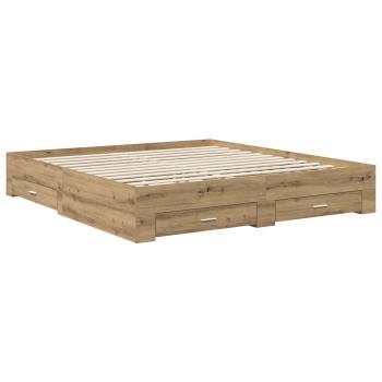 Bettrahmen Artisan-Eiche 180 x 200 cm Holzwerkstoff