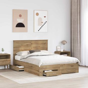 Bettrahmen Artisan-Eiche 140 x 190 cm Holzwerkstoff